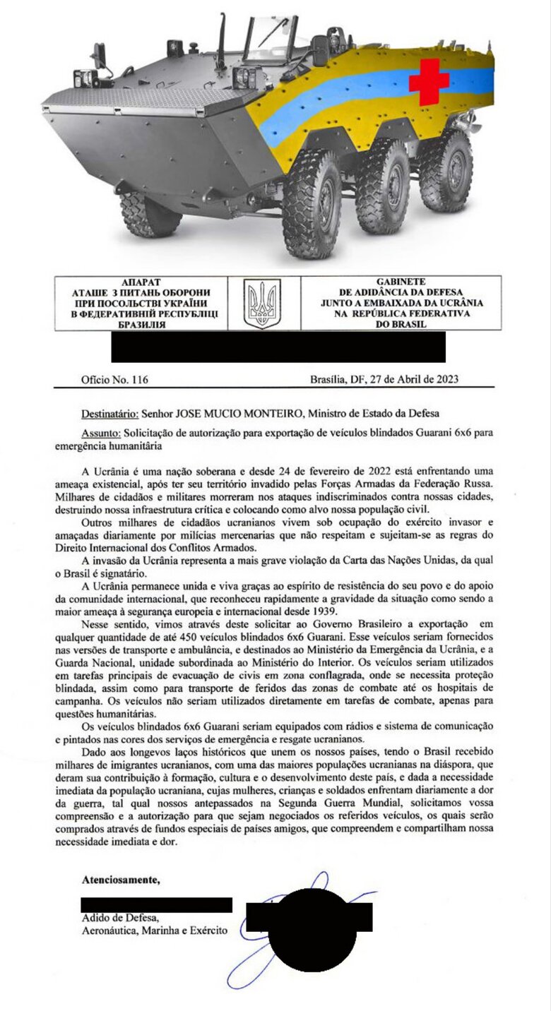 Бразилія відмовилася продавати Україні медичні БТР Guarani 01