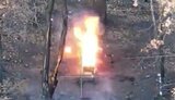 Russian ground drone is on fire