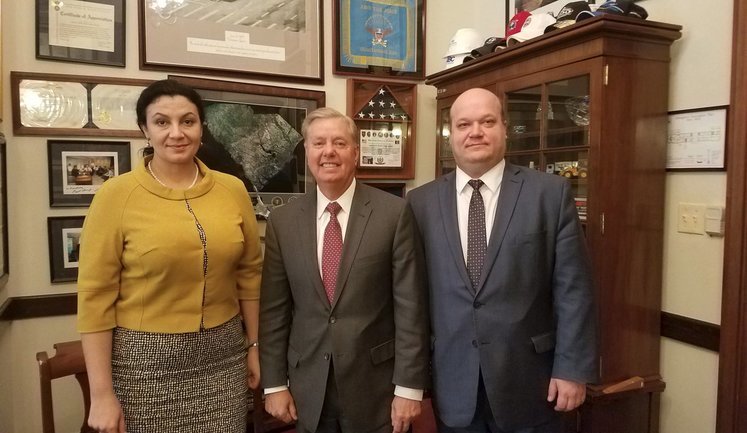 Ambassador Chalyi, Deputy Prime Minister Klympush-Tsyntsadze meet with US Senator Graham. PHOTO