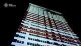 UAV fragments hit unfinished multi-storey building