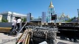 В центре Киева идет подготовка к Форуму объединенной оппозиции. ФОТОрепортаж