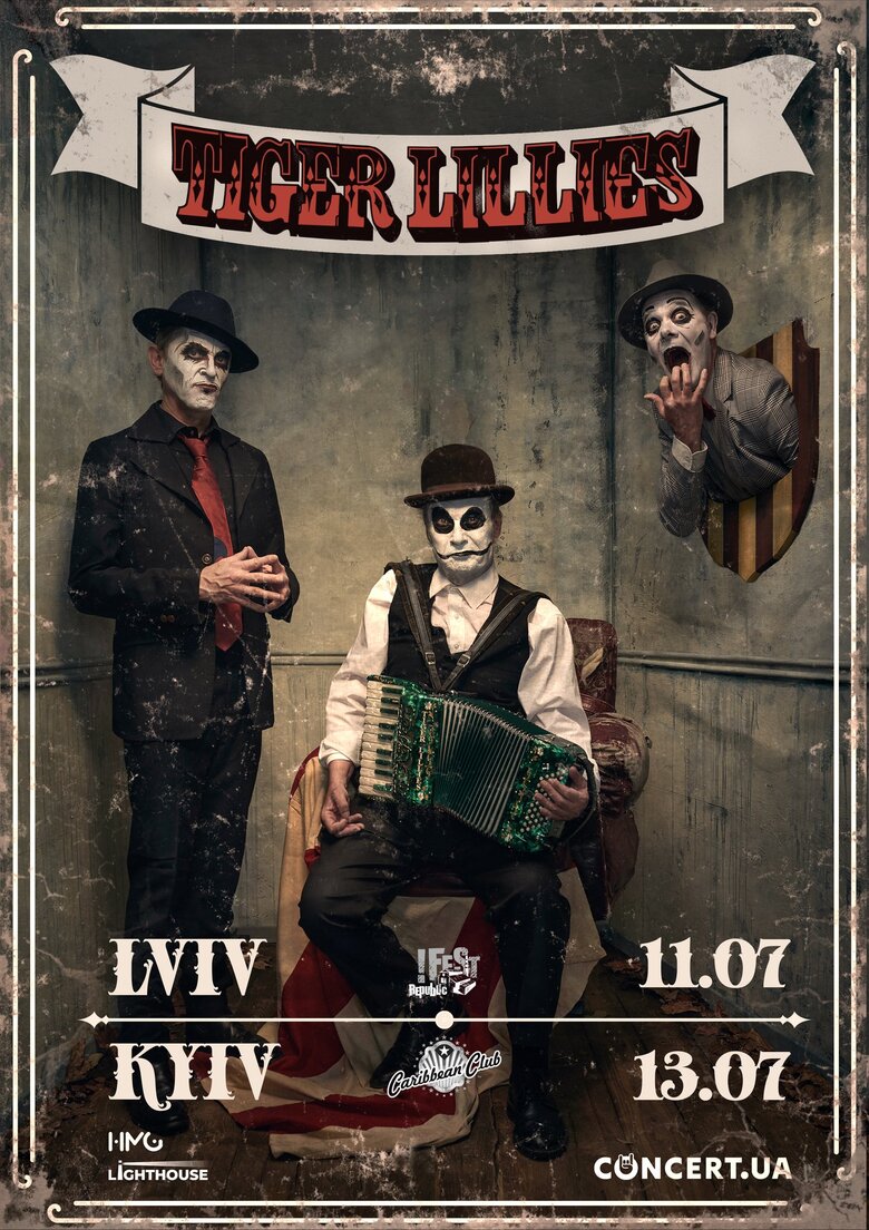 Легендарний британський гурт The Tiger Lillies: Концерт у Львові був одним із найкращих у моєму житті. Півтора року війни: люди хотіли розслабитися 11 Легендарний британський гурт The Tiger Lillies: Концерт у Львові був одним із найкращих у моєму житті. Півтора року війни: люди хотіли розслабитися 11