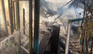 As result of enemy attacks, houses, enterprise, gas pipelines and power lines were damaged in Nikopol district. PHOTOS