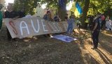 "Зупиніть вбивство Сенцова": активісти прийшли з плакатами під замок, де зустрічалися Путін і Меркель. ФОТО
