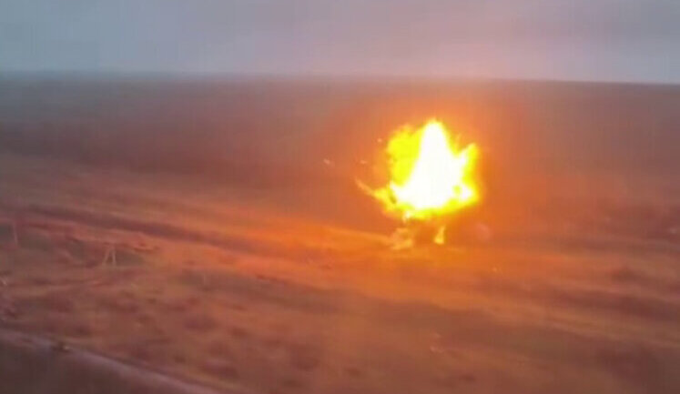 Russian IFV explodes spectacularly after hitting mine. VIDEO
