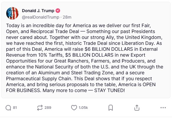 Трамп оголосив про підписання першої торговельної угоди