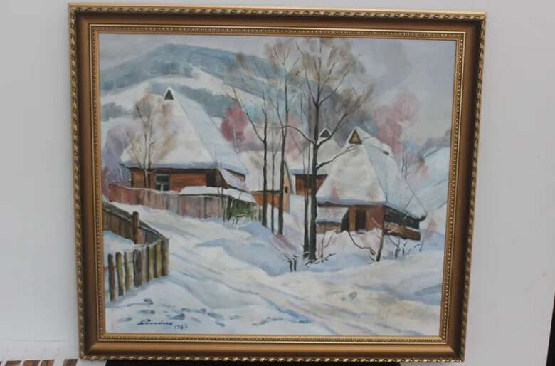 Михайло Сапатюк (1925-2000) Зимовий пейзаж з хатами, ціна 29 051 грн