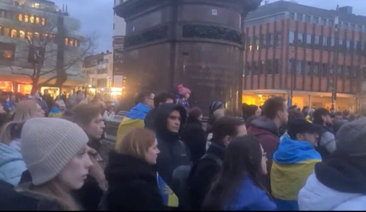 В немецком городе Дармштад состоялась акция в поддержку Украины. ВИДЕО
