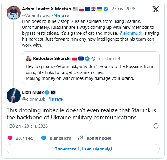 Маск ответил Сикорскому