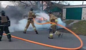 Occupiers attacked Kutsurub community in Mykolaiv region with drone, car caught fire. VIDEO