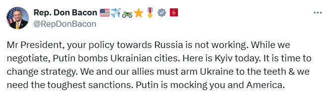 Путін знущається з Трампа. Заява конгресмена Бейкона