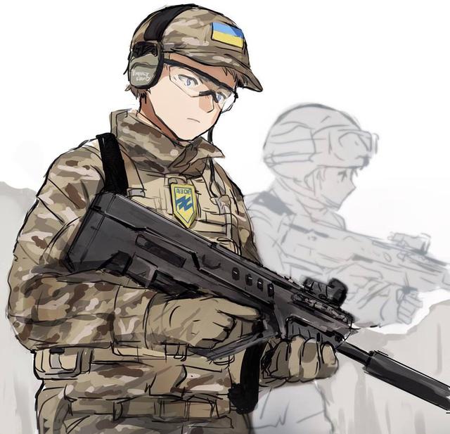 Японский художник рисует украинских военных в стиле аниме 02