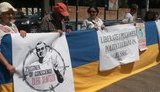 Акция за освобождение украинских заложников в РФ прошла возле посольства России в Риме. ФОТОрепортаж