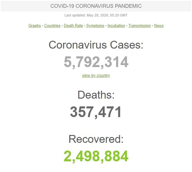 Число жертв COVID-19 в мире достигло 357,4 тыс.: только в США умерли 102,1 тыс. человек, в Британии - 37,4 тыс. и в Италии - 33 тыс 01