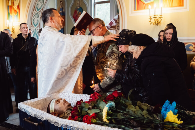 In Brovary, bid farewell to soldier Oleksandr Fatieiev, who died in battle against ruscists in Luhansk region, was held 26