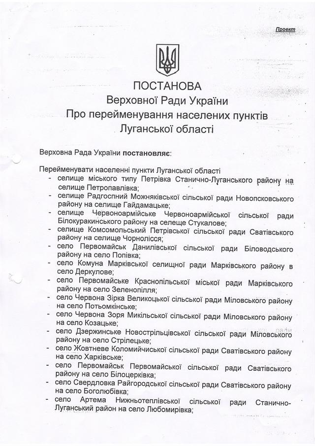 документ постановление переименование