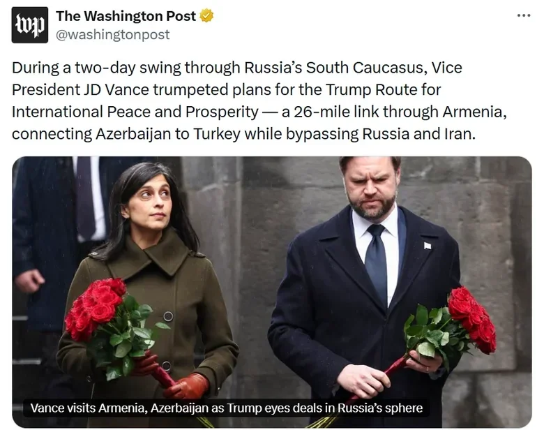 Издание Washington Post назвало Армению и Азербайджан частью РФ