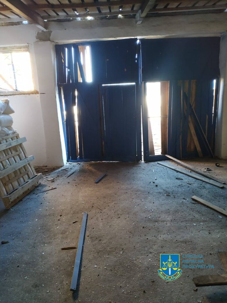 Occupiers shell civilian infrastructure of Velyka Pysarivka in Sumy region 06