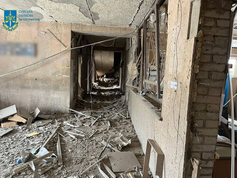 Consequences of massive shelling of Sumy region: police building was completely destroyed 05