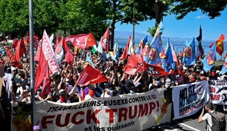 После протестов против саммита G7 в Швейцарии задержали десятки людей