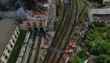 Здание локомотивного депо горело во Львове рядом с центральным вокзалом. Пожар локализован, - ГСЧС. ФОТО
