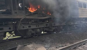 удар по локомотиву в Запоріжжі