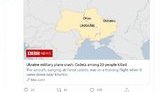 BBC в новости о крушении самолета Ан-26 на Харьковщине опубликовала карту Украины без Крыма, потом удалила и извинилась