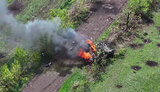 Russian IFV on fire