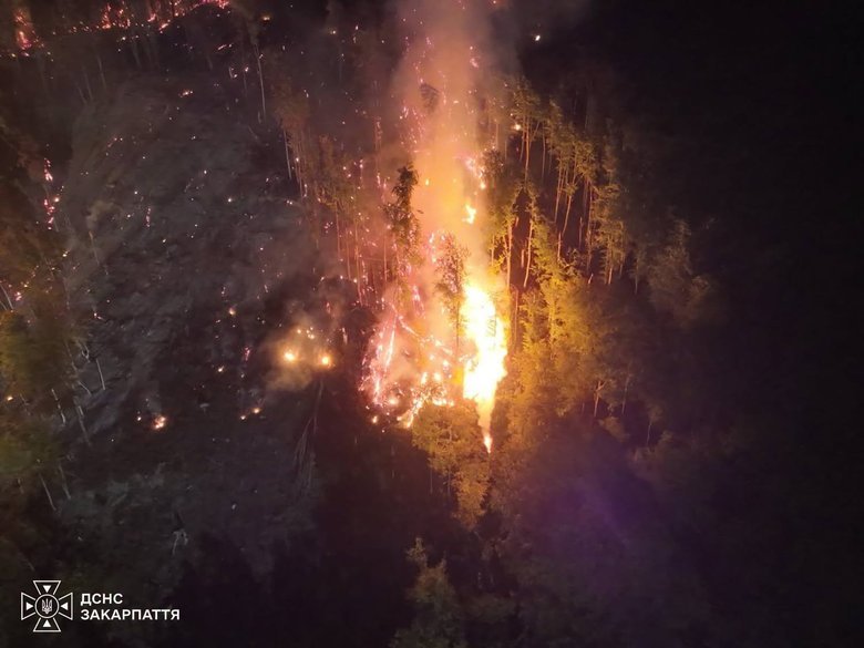 A 7-hectare forest fire is being extinguished in Zakarpattia