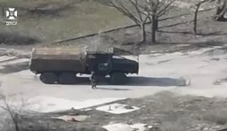 Border guards tracked down a depot of the occupiers’ equipment and struck it with drones