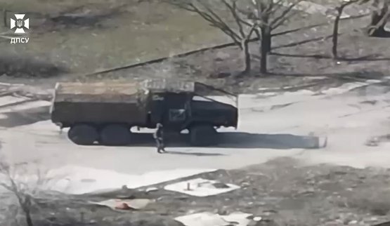 Border guards tracked down a depot of the occupiers’ equipment and struck it with drones