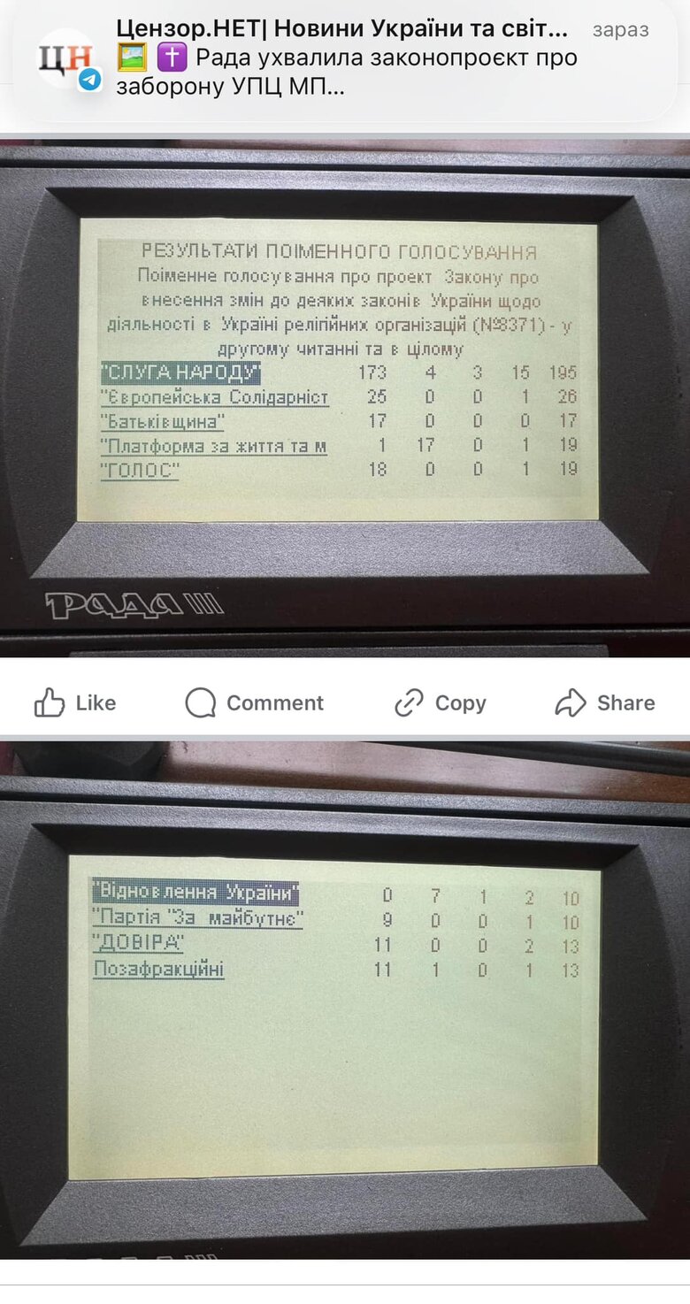про,упц,рада,мп,законопроєкт,заборону,ухвалила