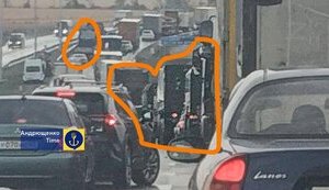 Heavy traffic of Russian military equipment recorded moving through Novoazovsk toward Mariupol. PHOTO