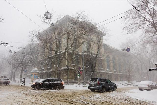 одесса снегопад