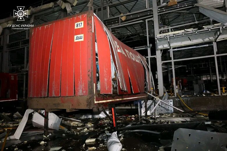 Consequences of missile attack on Nova Poshta terminal 02