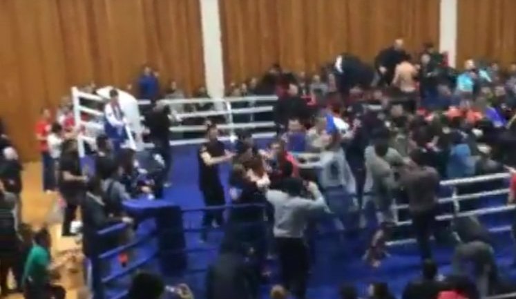 Бой чемпионата Дагестана по ММА закончился массовой дракой с участием тренеров и болельщиков. ВИДЕО