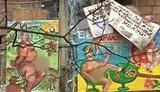 Киевская художница украсила балкон голыми депутатами и Януковичем с большим членом. ВИДЕО.