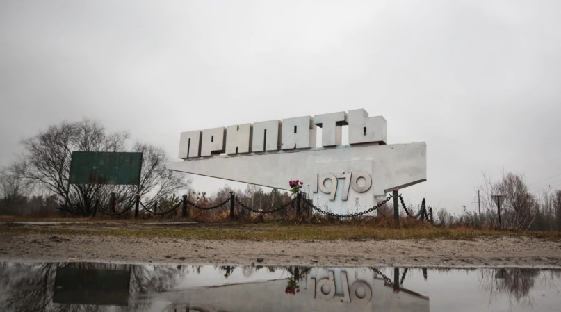 Defensive fortifications under construction in the Chernobyl exclusion zone near the Belarusian border, August 2026