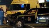 Пьяный правоохранитель на служебной машине врезался в микроавтобус. ВИДЕО.