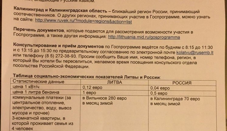 "Житель Калінінграда багатший за жителя Литви в 3 рази": Росія агітує вільнюсців на переїзд, наводячи маніпулятивну статистику. ДОКУМЕНТ