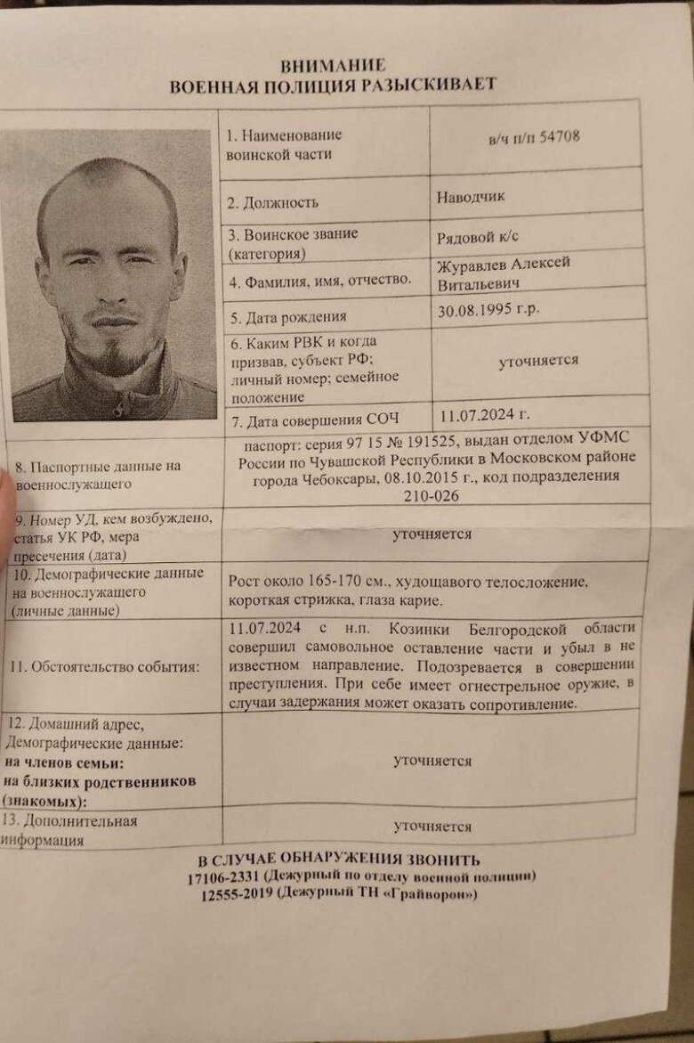 Російський військовий під Бєлгородом застрелив товаришів по частині