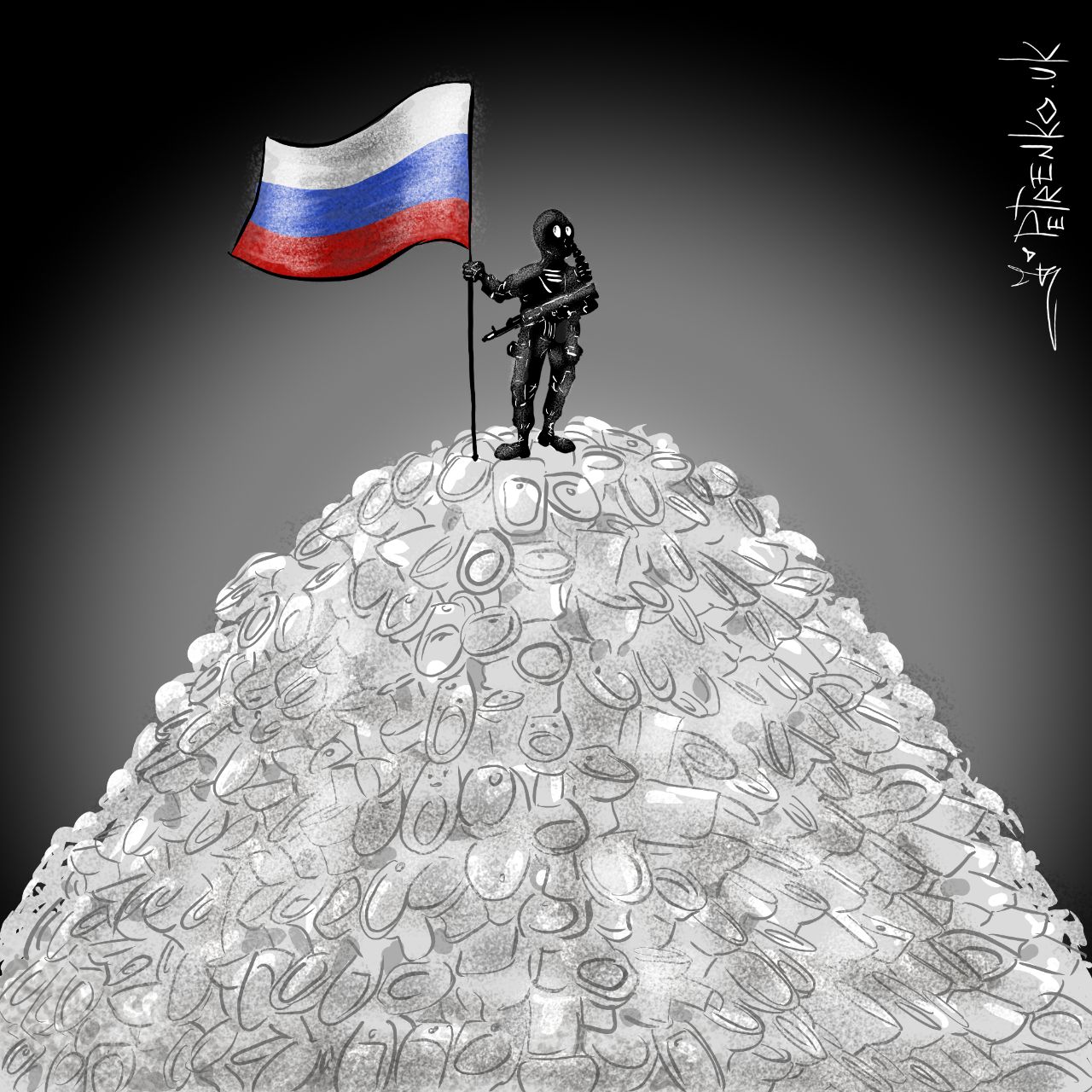 Русский солдат и краденом унитазу рад...