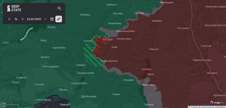 Уточнена ЛБЗ біля Рідкодубу та Карпівки