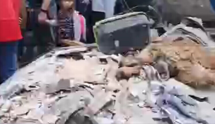 Rescuers are working at site of Russian strike on Kyiv. VIDEO