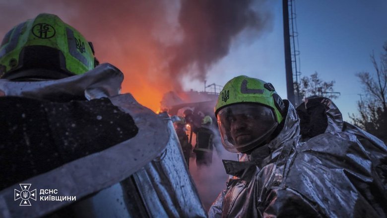 Пожар в Фастовском районе после обстрела