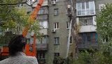 В Мариуполе штормовой ветер повалил тополь на пятиэтажный дом. ФОТО