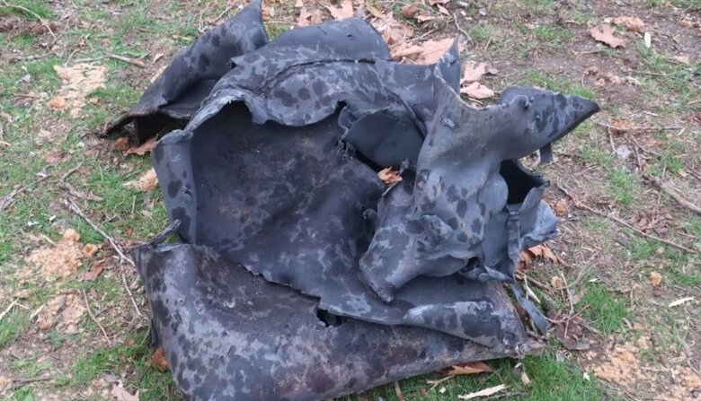 As result of explosion of Russian large landing ship Novocherkassk, pieces of metal was scattered in center of occupied Feodosia 02