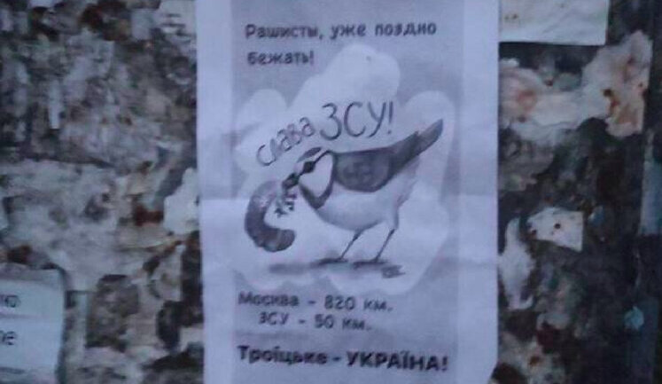 "ВСУ уже рядом": на улицах оккупированного Троицкого расклеены листовки против оккупантов, - Гайдай. ФОТО