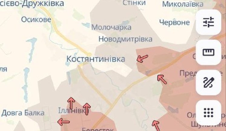 Ворог просунувся поблизу Костянтинівки на Донеччині та у Залізничному на Запоріжжі, - DeepState. МАПА