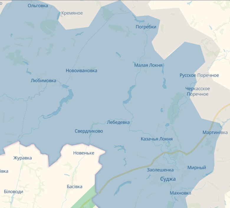 Карта бойових дій в Курській області
